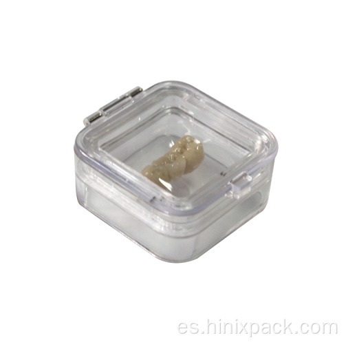 Caja de dentadura postiza de almacenamiento de dientes de membrana de plástico dental